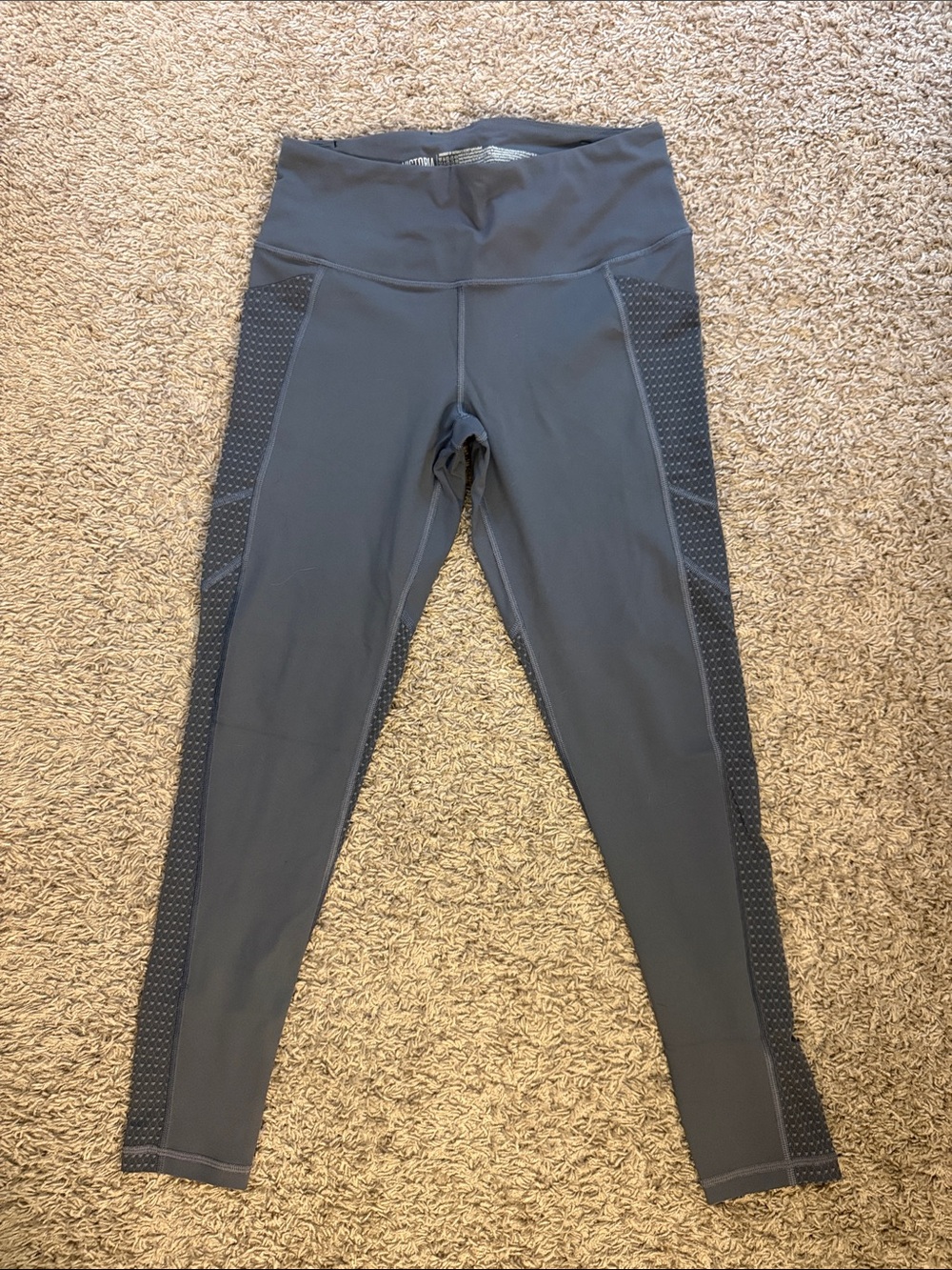 Victoria's Secret Gray High-Waist Leggings with Side Mesh Panels